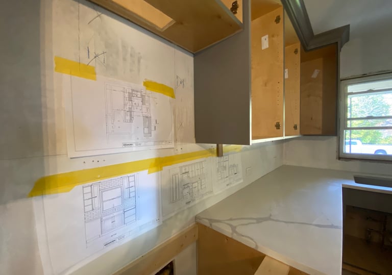 Architectural floor plan and 3D design for home basement kitchen  bathroom remodeling project