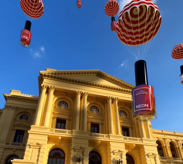 Cinematic CGI scene with floating objects and architectural building by VFX studio Hoshi Films