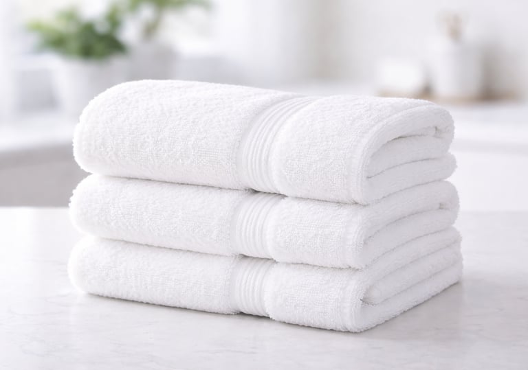 White cotton towels bulk export from India