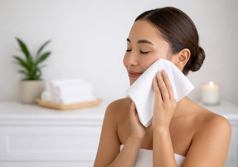 Soft cotton face towels for spa and salon