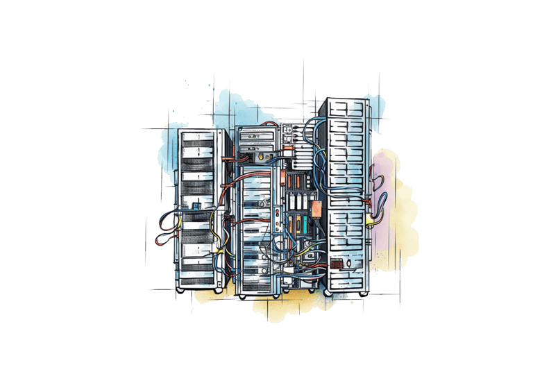 an image shows racks and servers