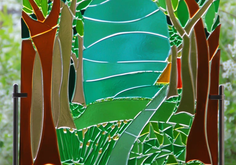 unique glass panels that tell a story