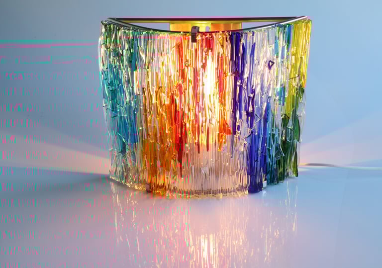 unique glass lighting made by glass fusing