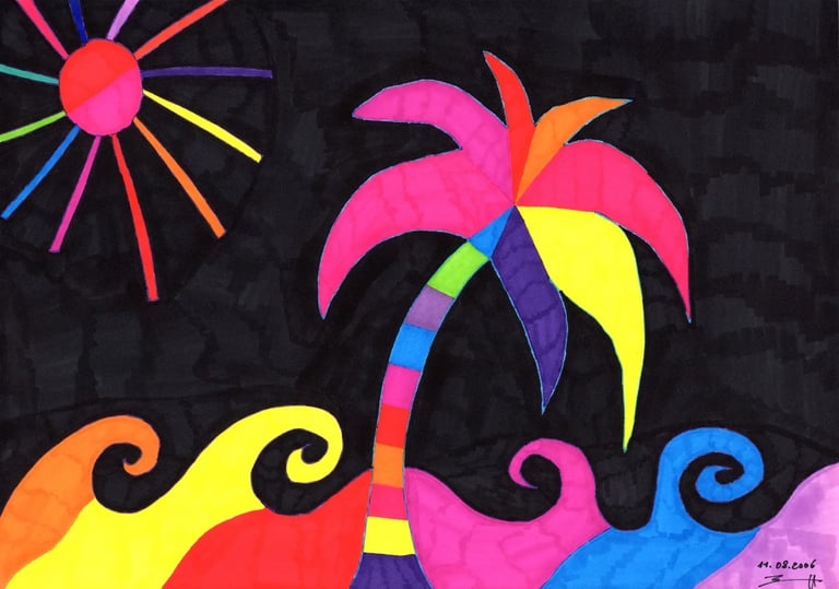 "ST BARTS BY NIGHT" Artwork by Elkolor aka Raphael Pathe