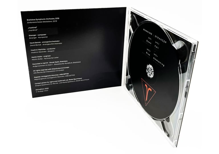 a cd case with a cd of the mankind symphonie by stranger