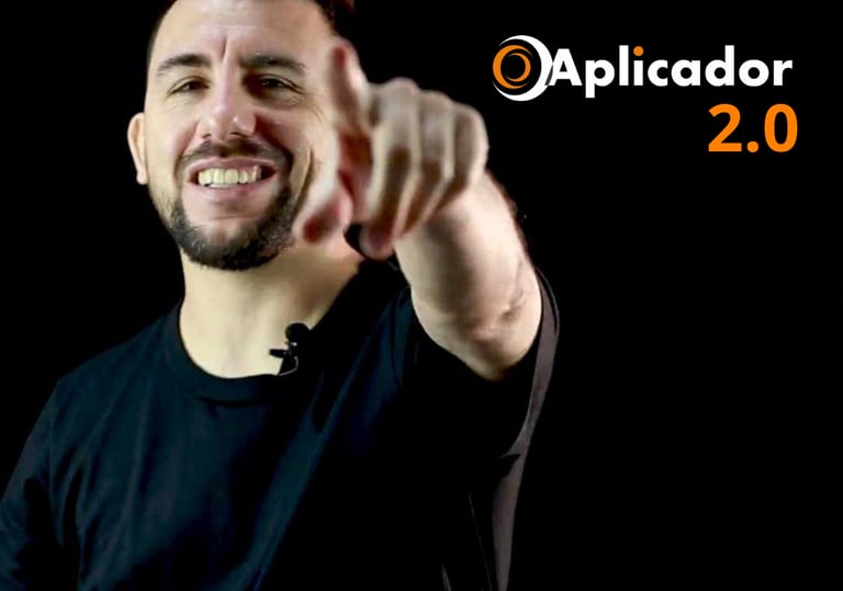 a man pointing at the camera with a black background