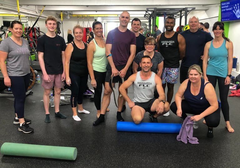 happy member with personal trainer at 6X Training in Maroubra