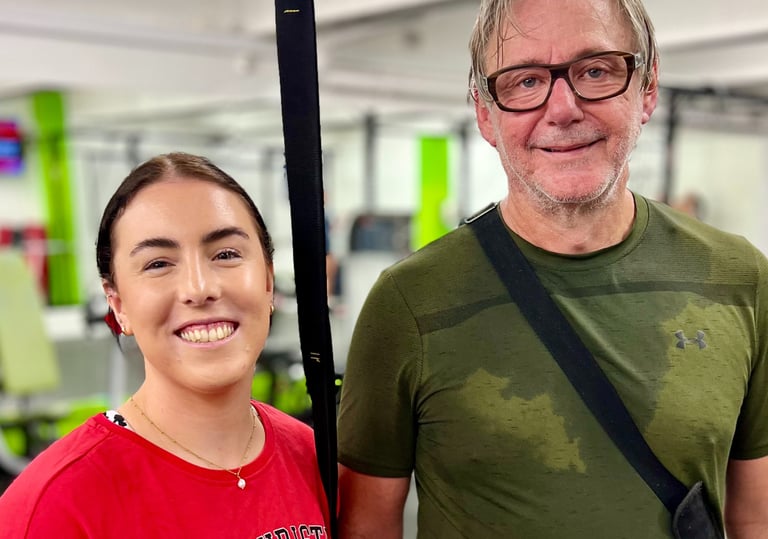 happy member with personal trainer at 6X Training in Maroubra