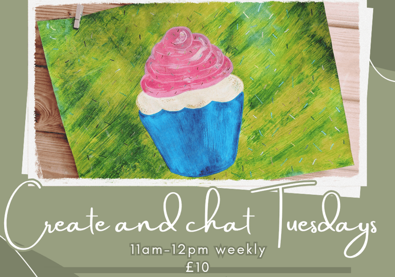 a cupcake with a pink and white cupcake on it