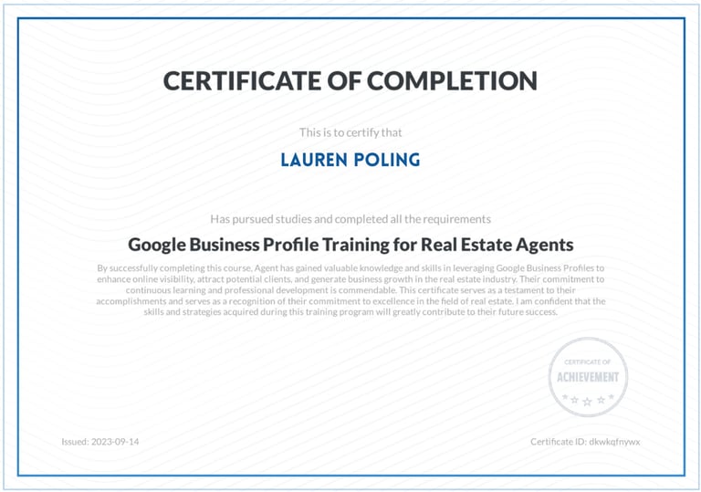 Google Business Profile Training for Real Estate Agents