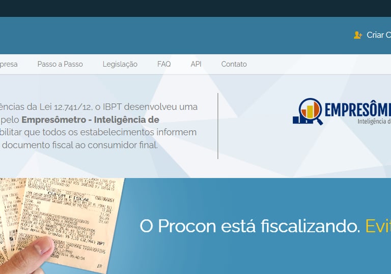 Site de Olho no Imposto