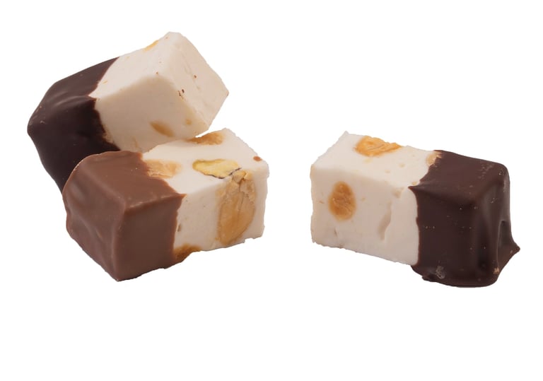 Nougat met melk en pure chocolade