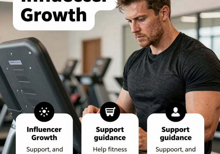 A candid shot of a male fitness influencer filming content outdoors with natural light.