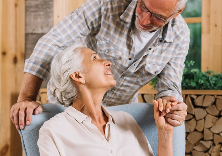 Couple holding hands