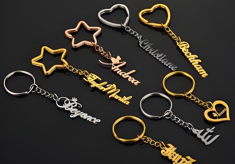 metal custom keychain sample with logo design