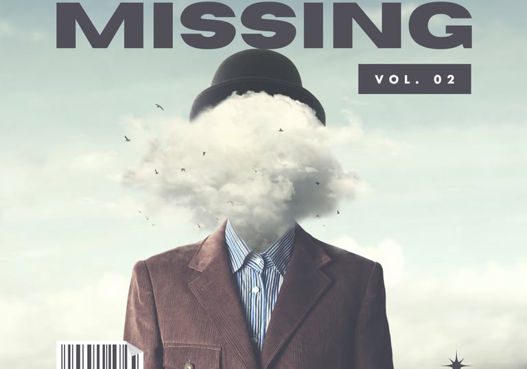 a man in a suit and hat with a cloud in his face