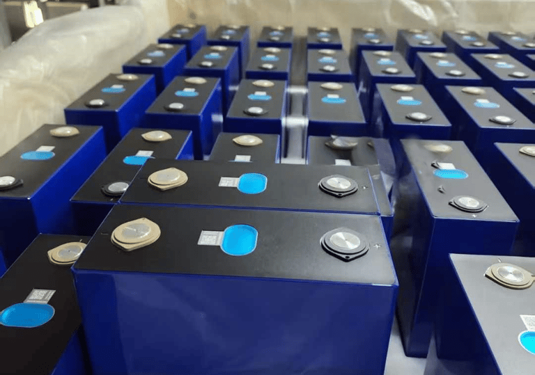 a box of LiFePO4 prismatic battery cells