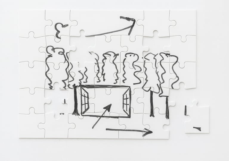 concept tekening als puzzel