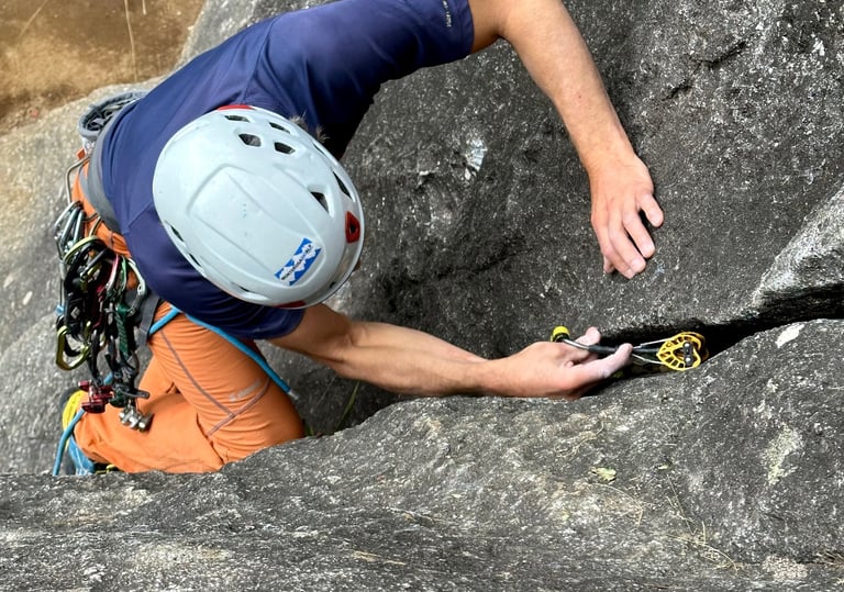 Trad climbing on Sasso Remenno