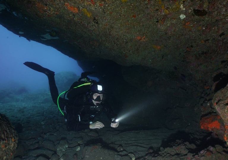 Diver in a Cave, Madeira