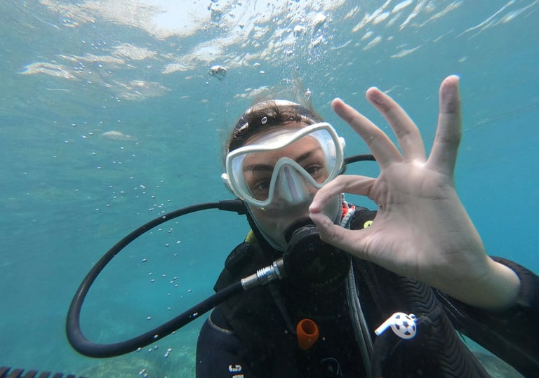 Diver hapily signaling OK