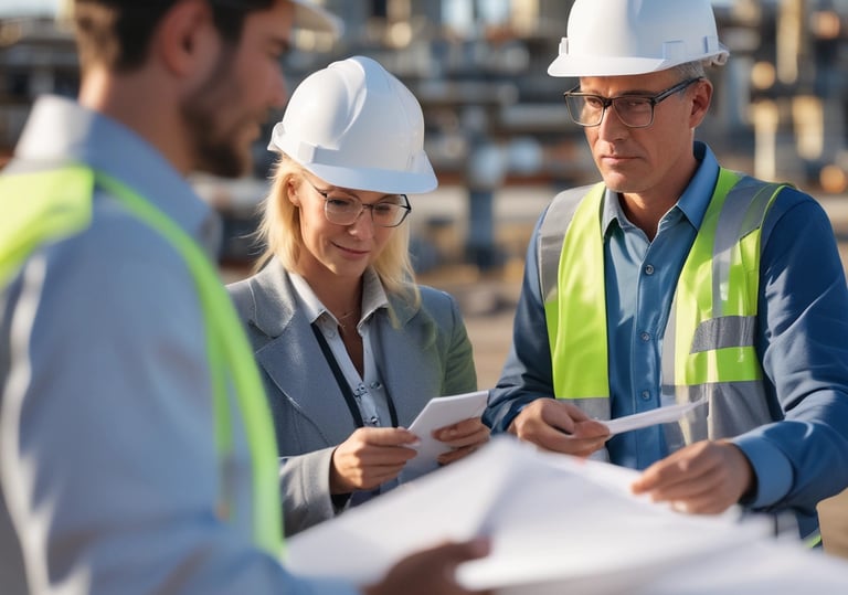An industrial site showcasing safety equipment.