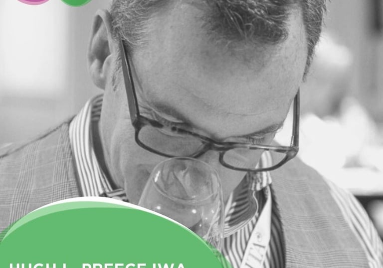 wine professional smelling wine