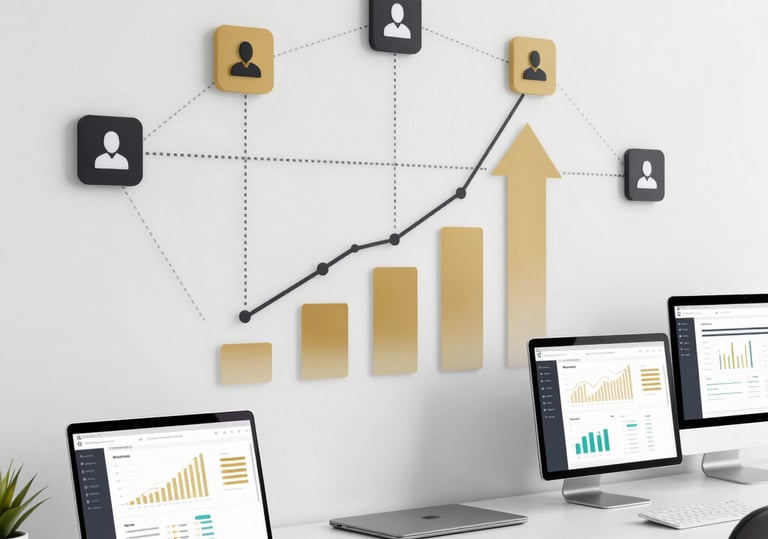 Close-up of a laptop screen showing a successful Google Ads campaign dashboard.