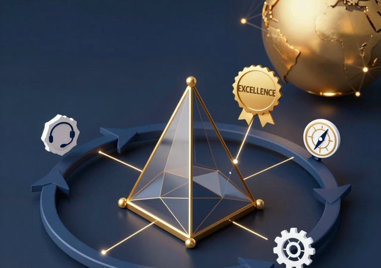 A curved facade covered in white latticework