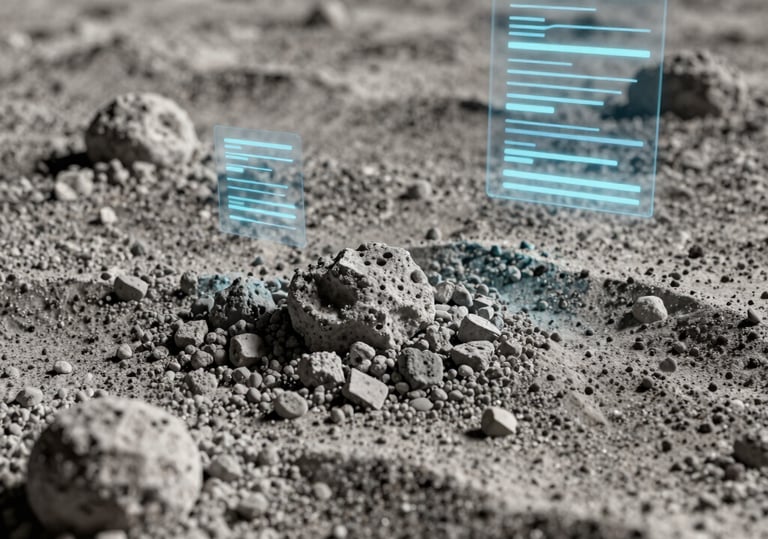 A shooting star streaking across a high-contrast space scene with lunar and Martian elements.