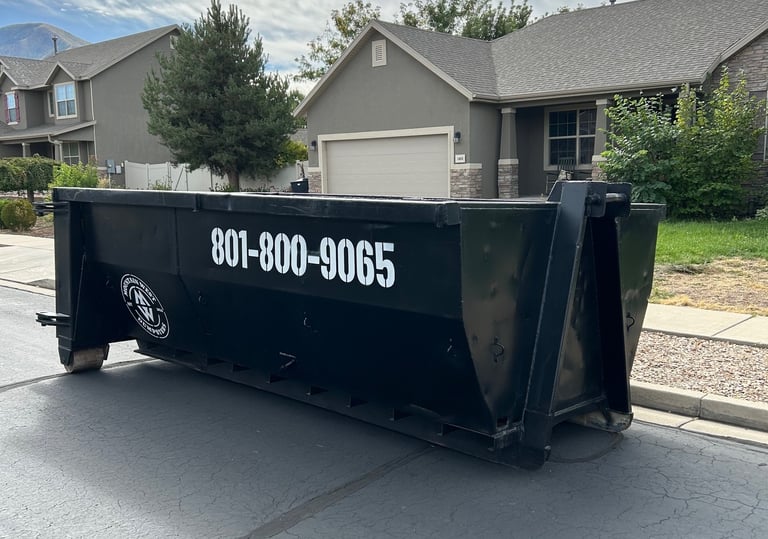 Residential 15 yard dumpster rental for yard cleanup in Spanish Fork, Ut