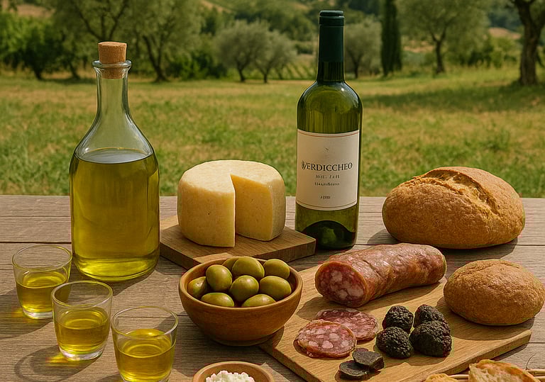 Assaggio olio extravergine oliva tipico Marche