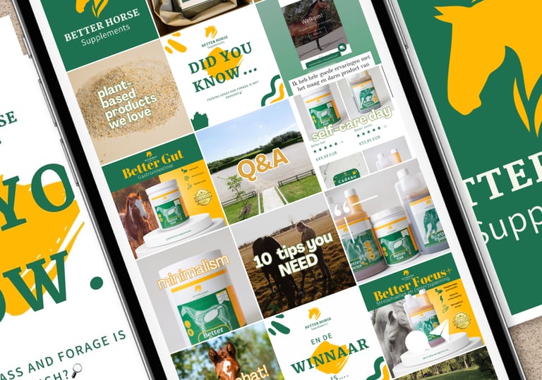 Een telefoonscherm met een instagram feed