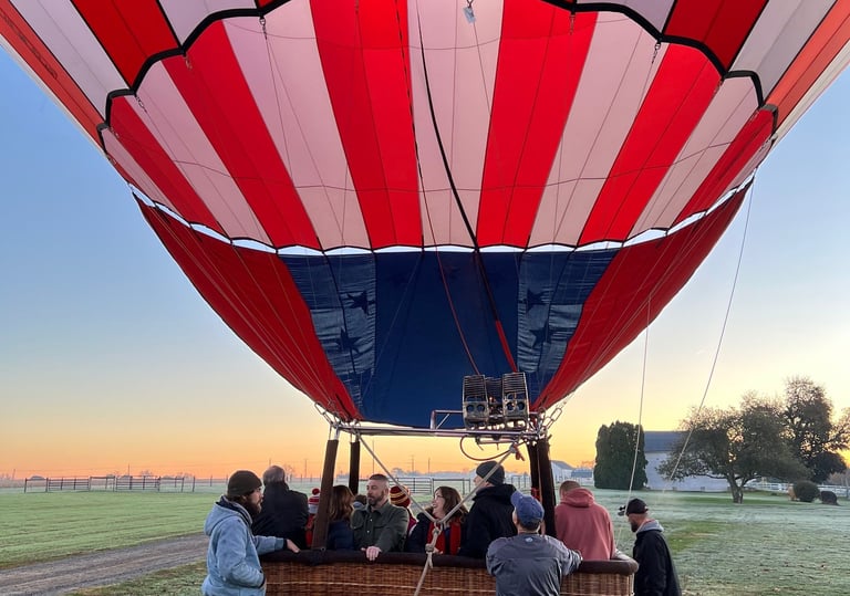 Hot air balloon ride over Watkins Glen, NY