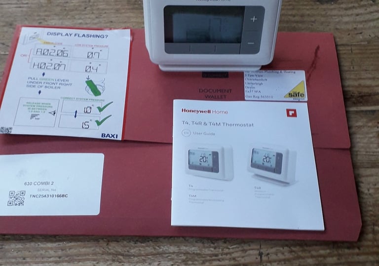 Boiler safety checks completed during a service visit in South Molton