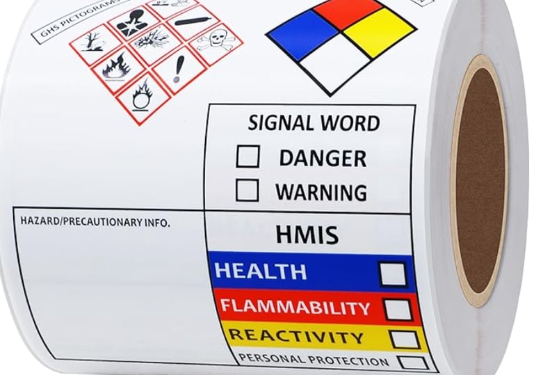 OSHA Data Labels for Chemical Safety 3×4 Inch MSDS Stickers with GHS Pictograms HMIS & Hazard Compli