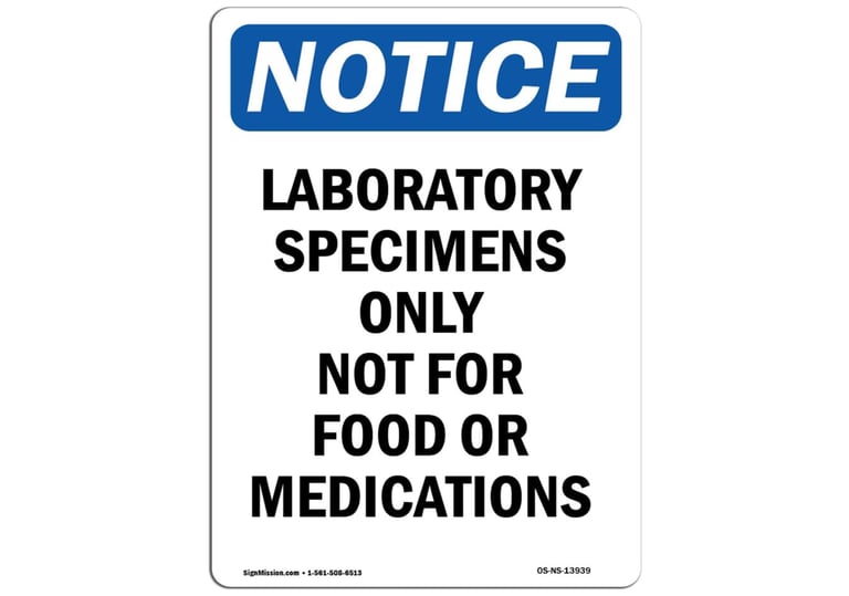 Laboratory Specimens Only Sign