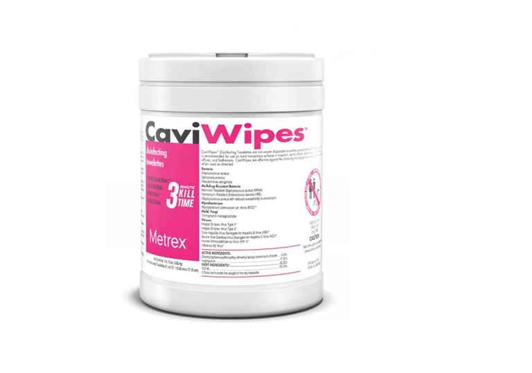 CaviWipes Disinfecting Towelettes Canister Wipes, 160 Count, White