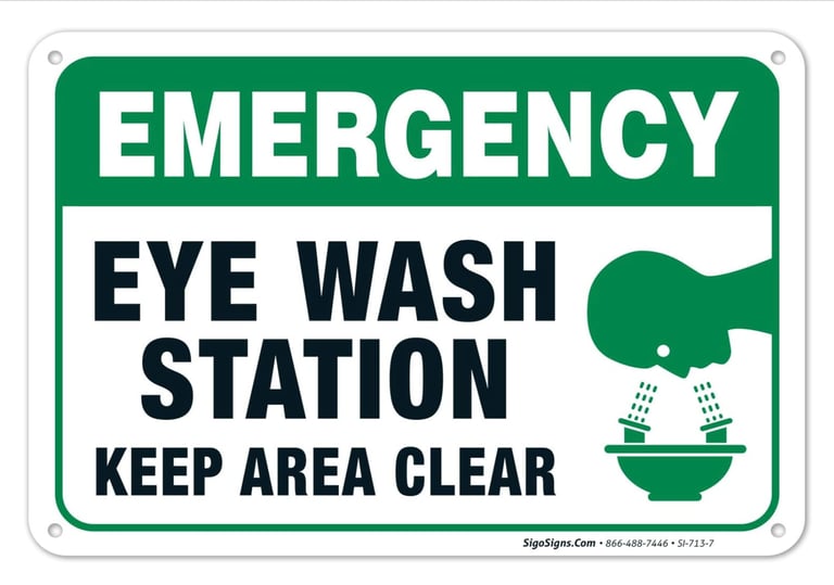 Eye Wash Station Signs, Emergency Sign, 10x7