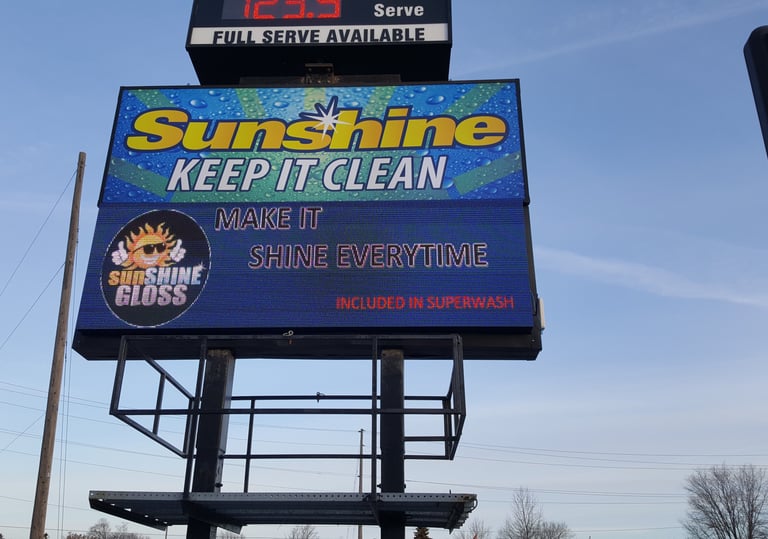 A billboard with the sign saying "keep it clean"