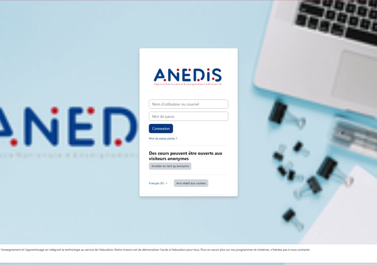 Accueil LMS ANEDIS Formation