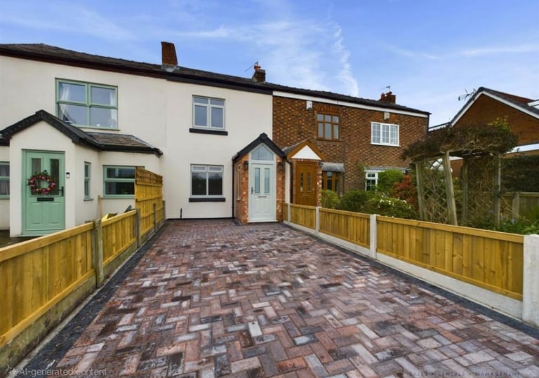 Modern kitchen and dining room with a large island, sleek white table, orange pendant lights, skylight, and black-framed