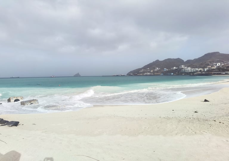 white sandy beach in Cape Verde on São Vicente