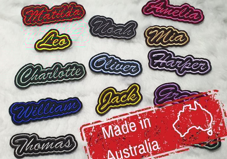 personalised felt name patches iron on 