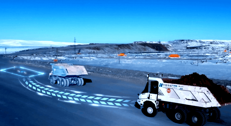 Huaneng autonomous truck maneuvering ,AI Vision Tech , Autonomous driving