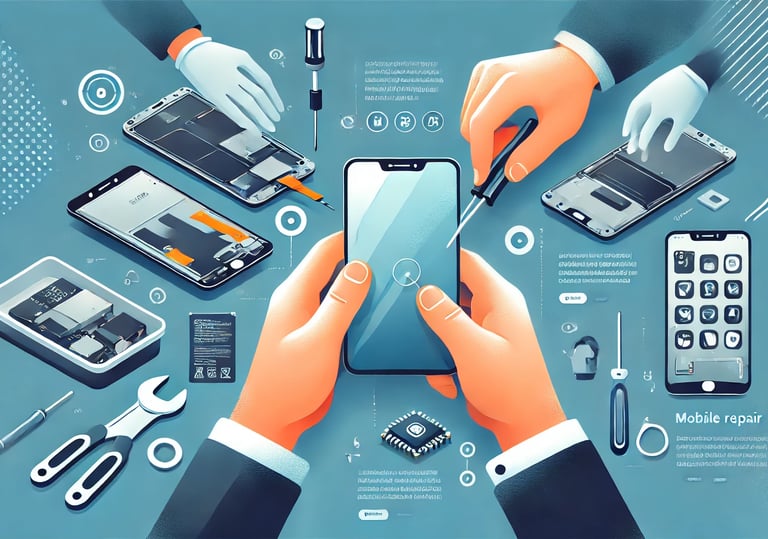 Phone repair image with tools