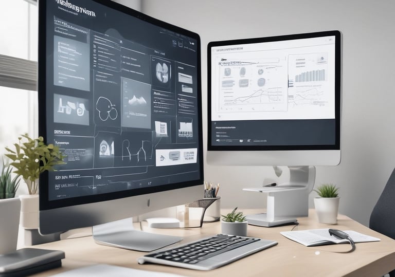 Sunlight streams through overhead beams, casting shadows on a wall featuring a prominent sign with bold red letters stating 'GOOD BUSINESS'. The environment appears to be indoors with modern architectural elements and minimalistic decor. Potted plants and furniture create a relaxed, professional atmosphere.