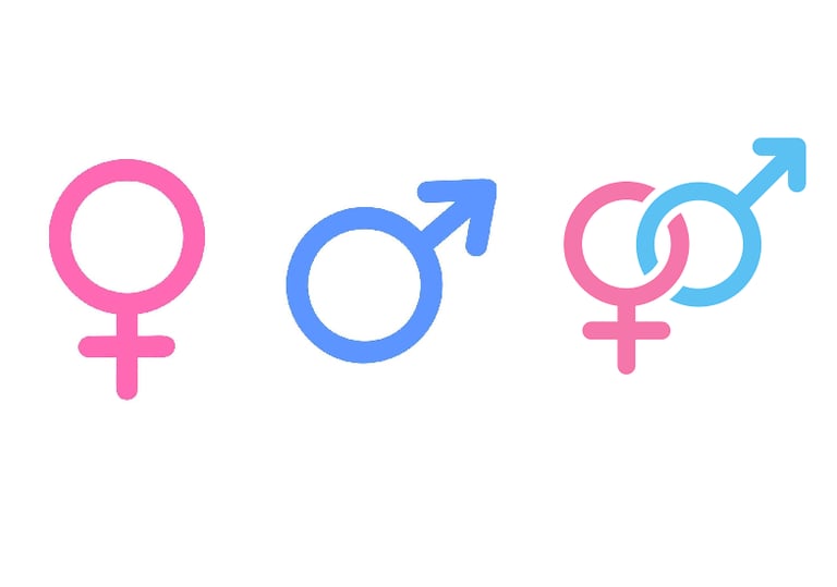 Girl, boy and unisex symbol