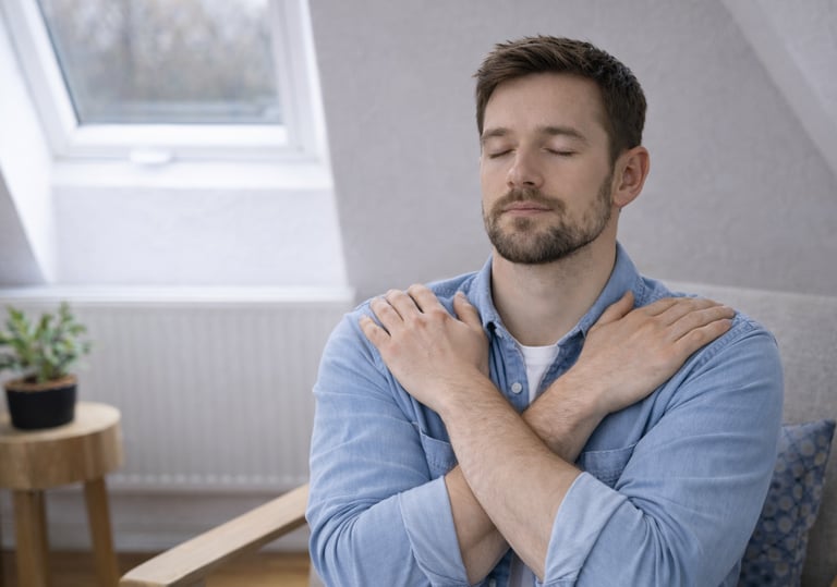 Ein Klient, der das Tapping durchführt