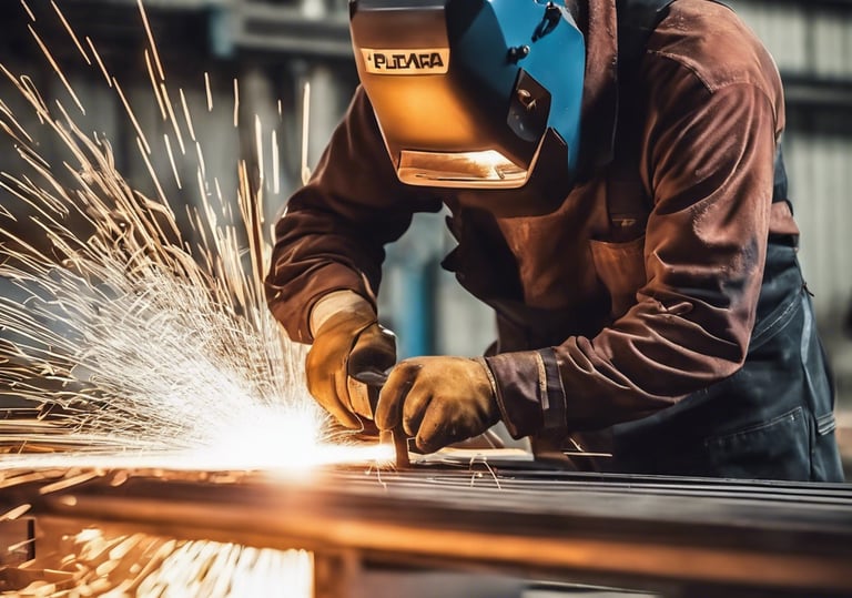 a man using a grinder on a piece of metal